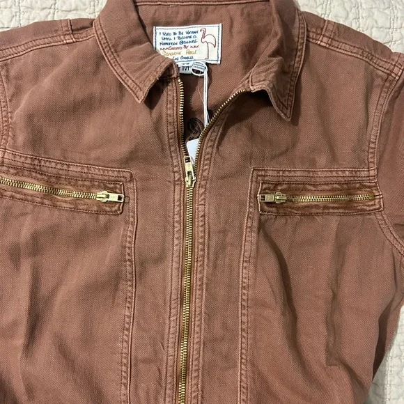 Free People x Sandrine Rose Women Burnt Brown Jumpsuit Weird is Rad NWT Medium - Picture 9 of 14